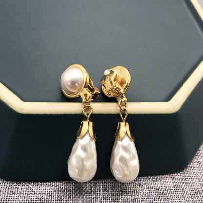 Retro White Pearl Earrings Earrings