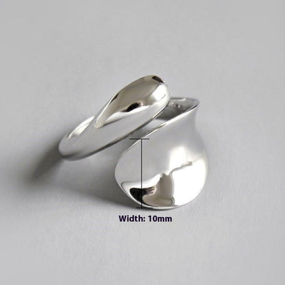 Ins Cool Style Minimalist Glossy Water Drop Ring